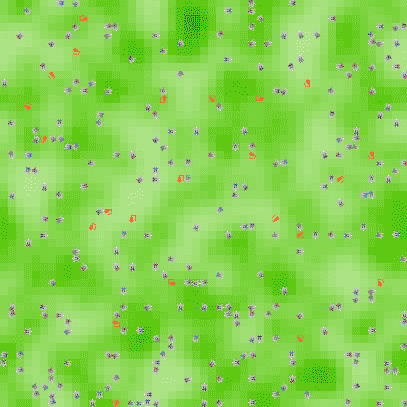 Relva, coelhos, raposas