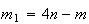 $m_{1}=4n-m$