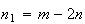 $n_{1}=m-2n$