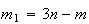 $m_{1}=3n-m$