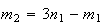 $m_{2}=3n_{1}-m_{1}$
